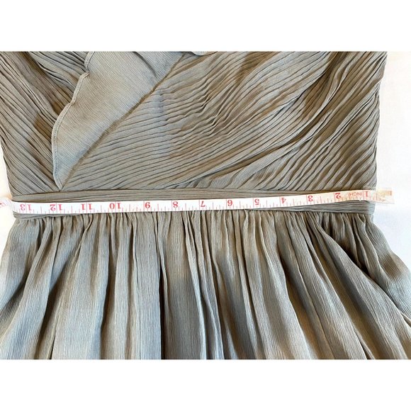 J. Crew Women 100% Silk Serena Mini Skater Dress Rufell Neck Backless Gray 6P - Picture 5 of 9